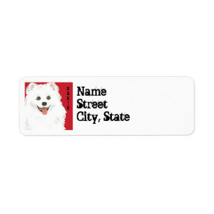 American Eskimo Hund Färg Block Returadress Etikett