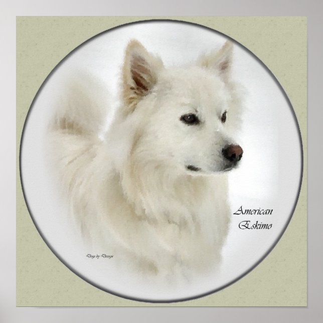 American Eskimo Hund Gifts Art Poster (Framsidan)