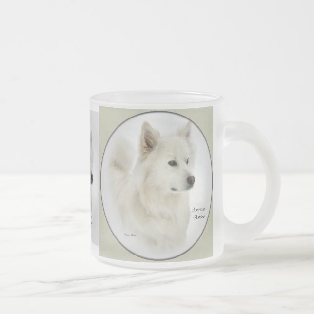 American Eskimo Hund Gifts Frostad Glasmugg (Höger)