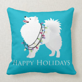 American Eskimo Hund Glad helg Design Kudde