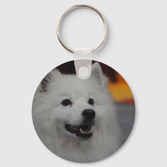 American Eskimo Hund Keychain Nyckelring (Framsida)