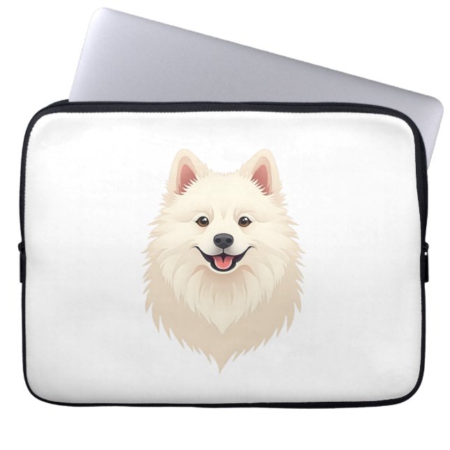 American Eskimo Hund Laptop Fodral (Framsidan)