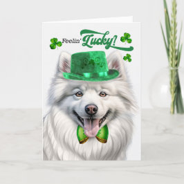 American Eskimo Hund Lucky St patrick's day Helgkort