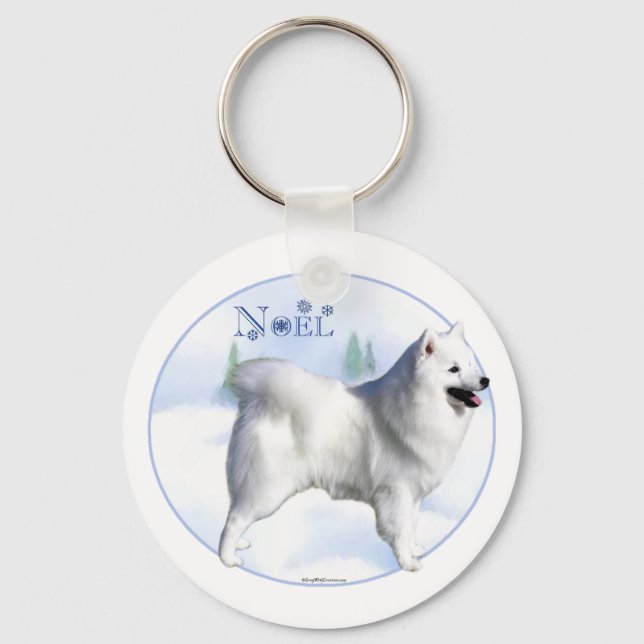 American Eskimo Hund Noel - Keychain Nyckelring (Framsida)