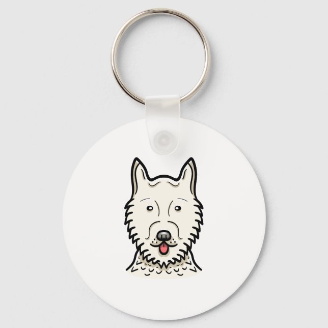 American Eskimo Hund Nyckelring (Framsida)