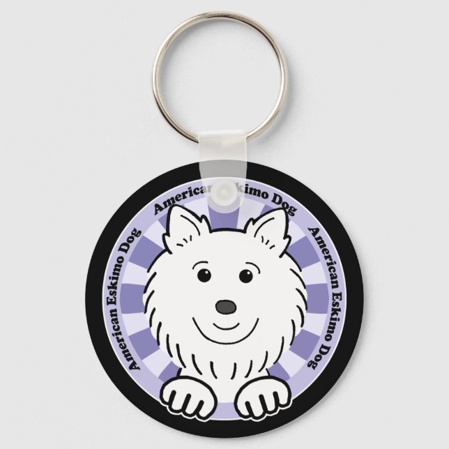 American Eskimo Hund Nyckelring (Framsida)