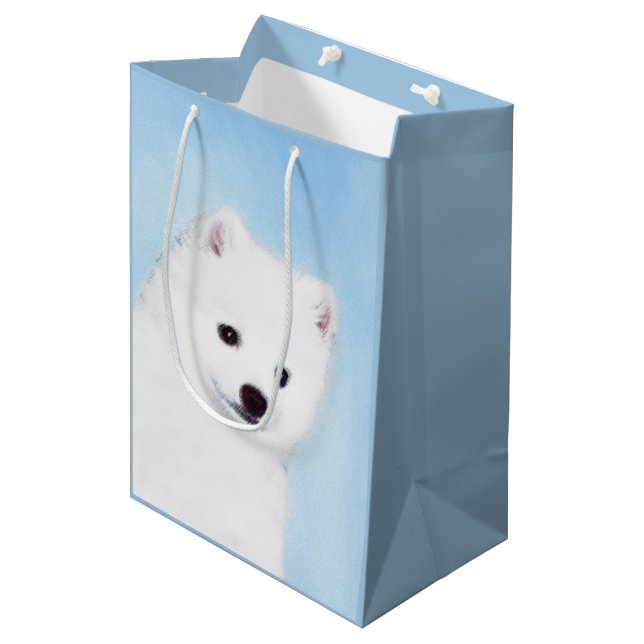 American Eskimo Hund Painting - Original Hund Art (Framsidan Vinklad)