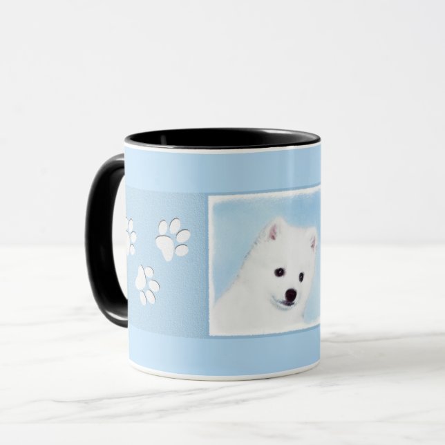 American Eskimo Hund Painting - Original Hund Art Mugg (Framsida vänster)