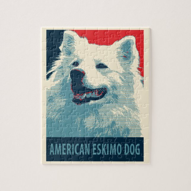 American Eskimo Hund Policy Hope Parody Pussel (Vertikal)