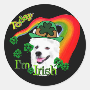 American Eskimo Hund St Patricks Runt Klistermärke