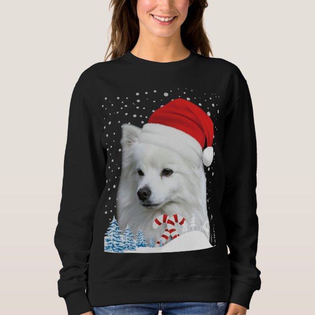 American Eskimo Hund Ugly jul Sweater Santa H T Shirt (Framsida)