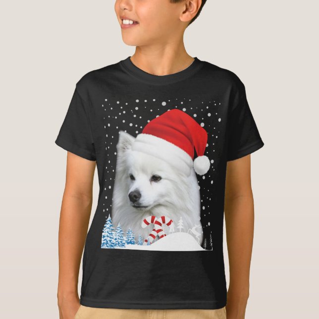 American Eskimo Hund Ugly jul Sweater T Shirt (Framsida)