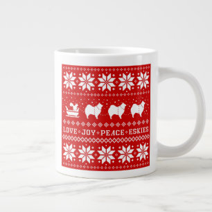 American Eskimo Hundar Helgdag Joy Peace Eskies Jumbo Mugg