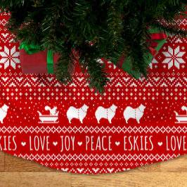 American Eskimo Hundar jul Eskie Helgdag Julgransmatta Borstad Polyester