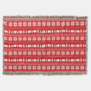 American Eskimo Hundar jul Eskie Helgdag Red Filt