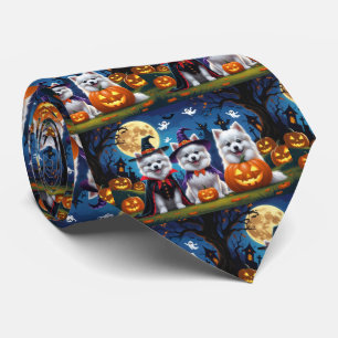 American Eskimo Hundar Pumpkin Halloween Funny Slips