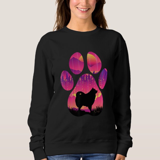 American Eskimo Paw Mom Dad Dog  Women Men T Shirt (Framsida)