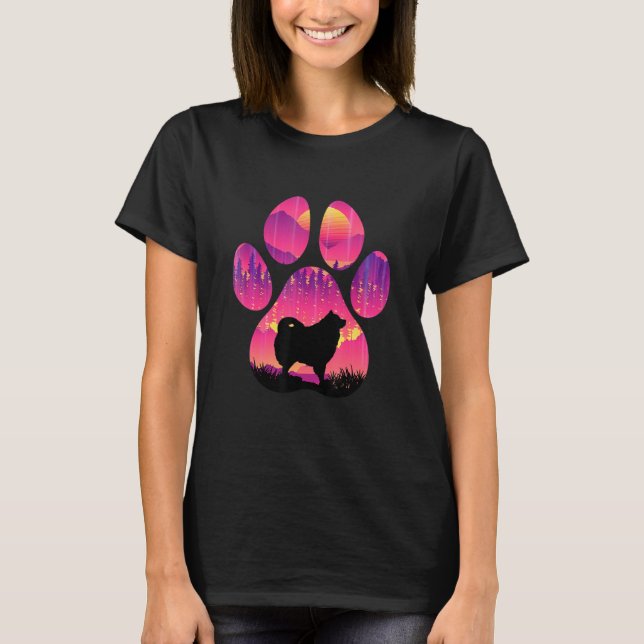 American Eskimo Paw Mom Dad Dog  Women Men T Shirt (Framsida)