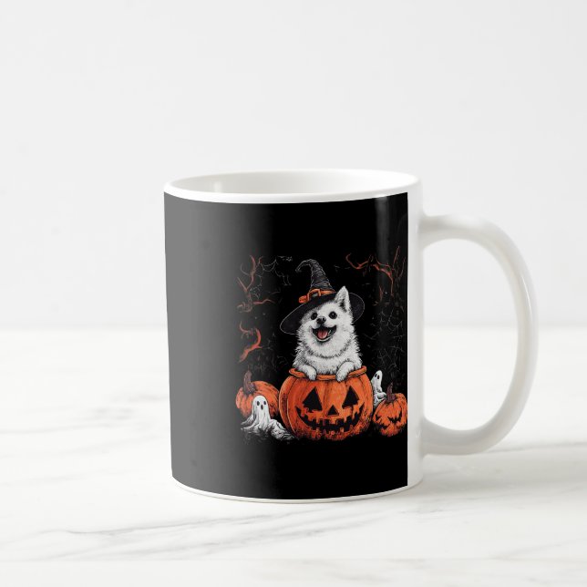 American Eskimo Pumpkin Halloween Thanksgiving Man Kaffemugg (Höger)
