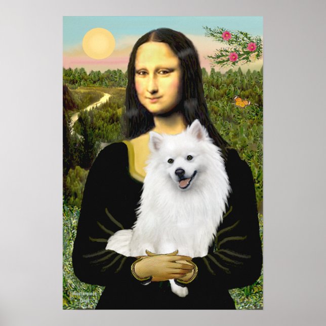 American Eskimo Spitz - Mona Lisa Poster (Framsidan)