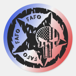 American FAFO Punisher Skull & Star Runt Klistermärke