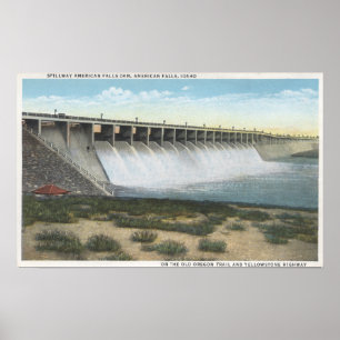 American Falls Dam Spillway, Oregon Poster