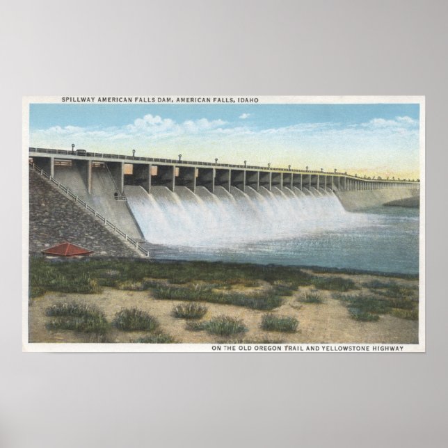American Falls Dam Spillway, Oregon Poster (Framsidan)