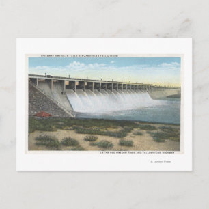 American Falls Dam Spillway, Oregon Vykort