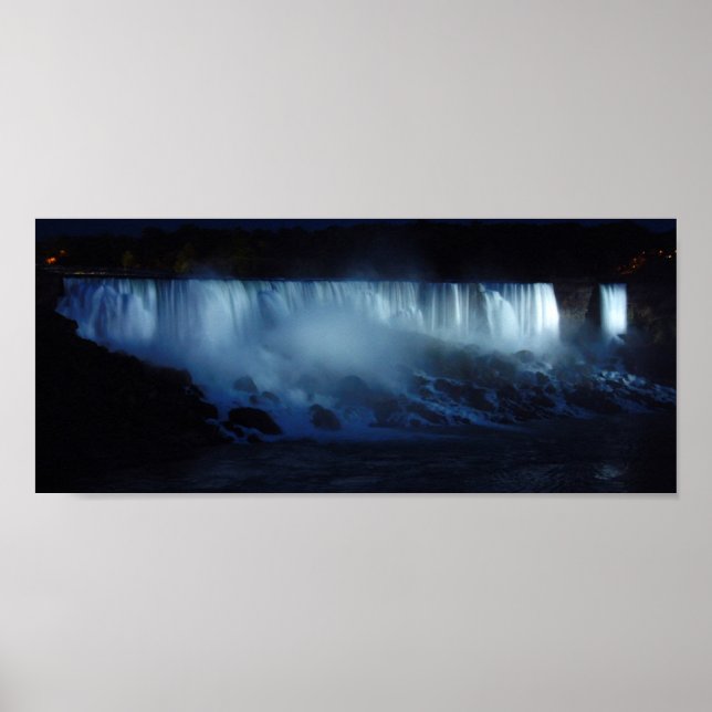 American Falls Night Panoramic 6x14 Poster (Framsidan)
