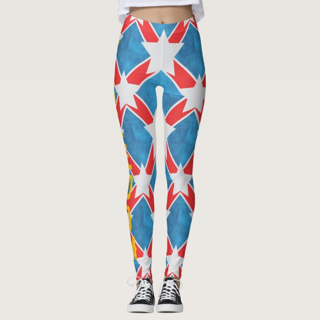 American Family Patriotic Summer Helgdagars Leggings (Framsida)