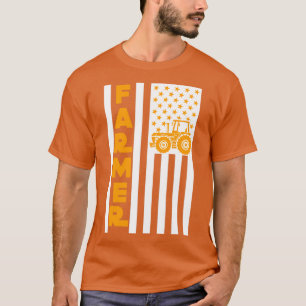 American Farmer Gift Patriotic Proud Farmer T Shirt