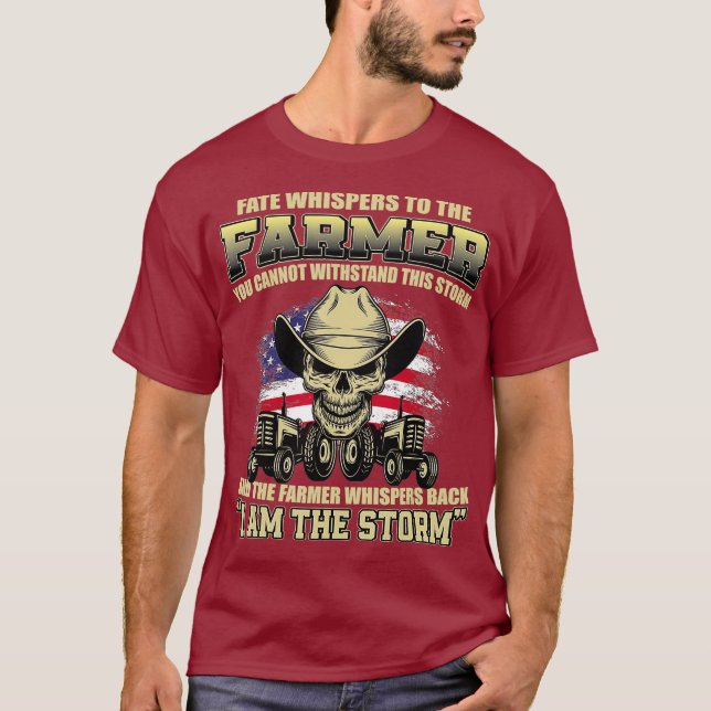 American Farmer Gift Tractor Farm Livestock T Shirt (Framsida)