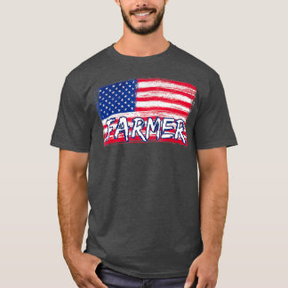 American Farmer US Flagga - Farmer Farming Gift T Shirt