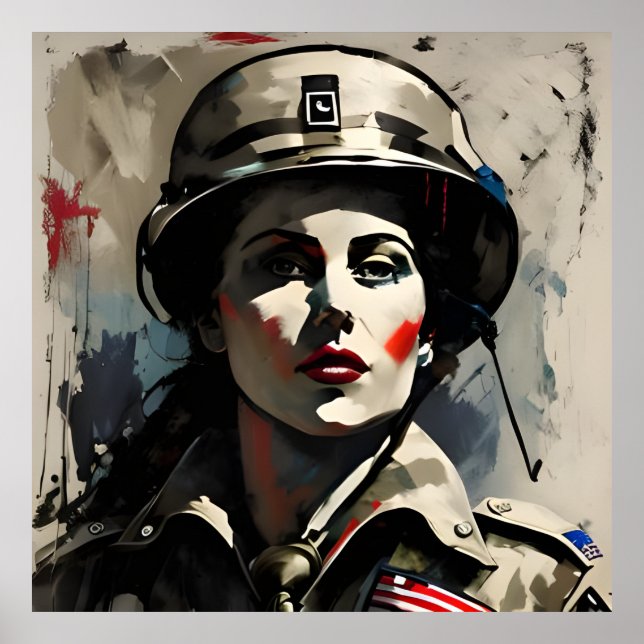 AMERICAN FEMALE SOLDIER POSTER (Framsidan)