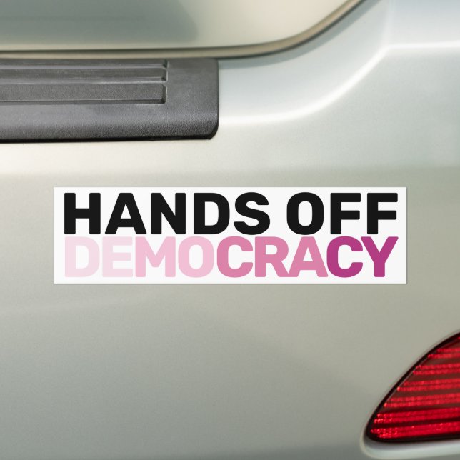 American Feminist Protest Art Hands Off Democracy  Bildekal (På Bil)