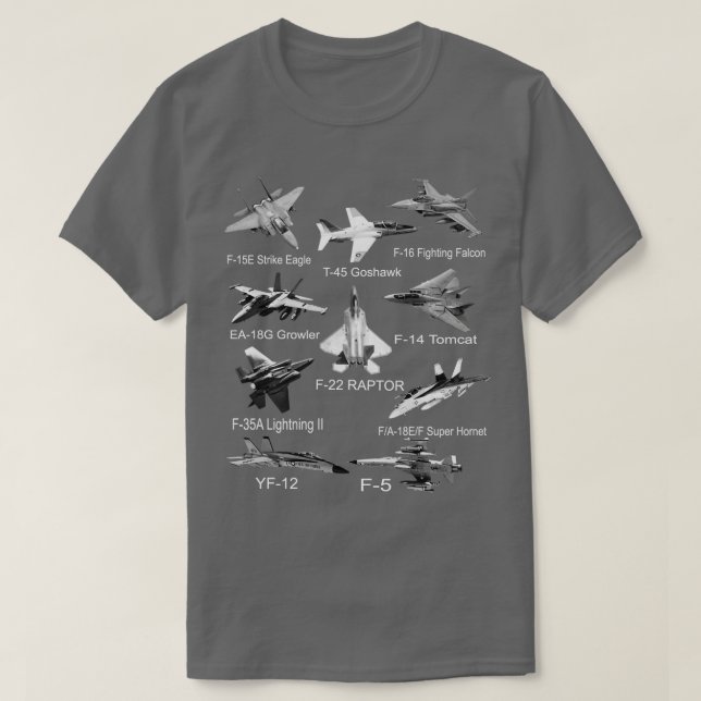American Fighters Jet F22 Raptor F14 omcat Flygpla T Shirt (Design framsida)