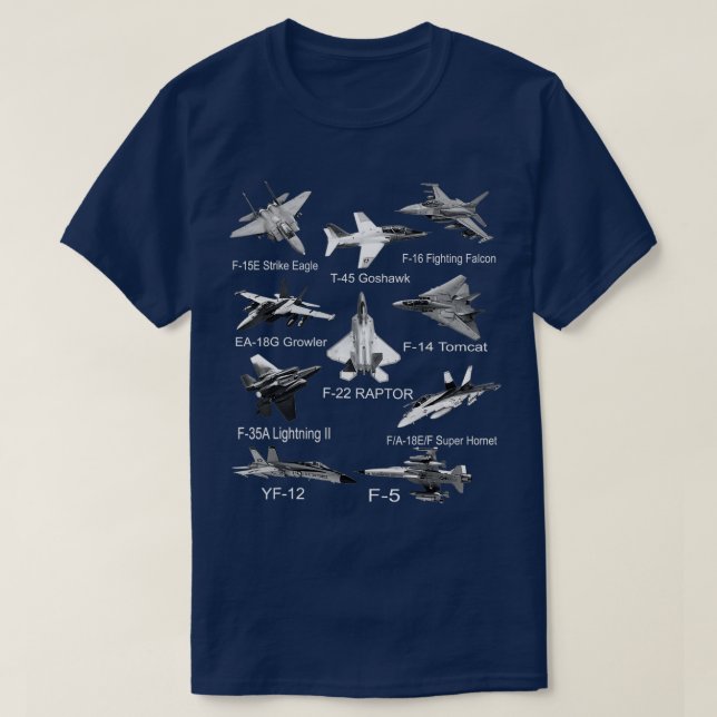 American Fighters Jet F22 Raptor F14 Tomcat Flygpl T Shirt (Design framsida)