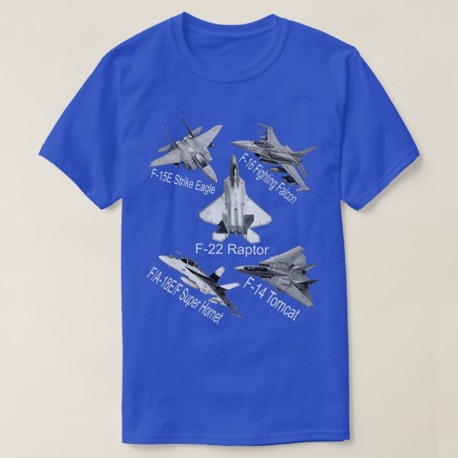 American Fighters Jet F22 Raptor F14 Tomcat Flygpl T Shirt (Design framsida)