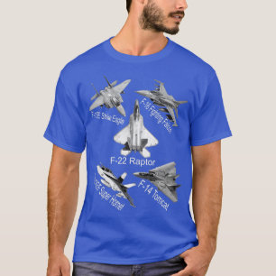American Fighters Jet F22 Raptor F14 Tomcat Flygpl T Shirt