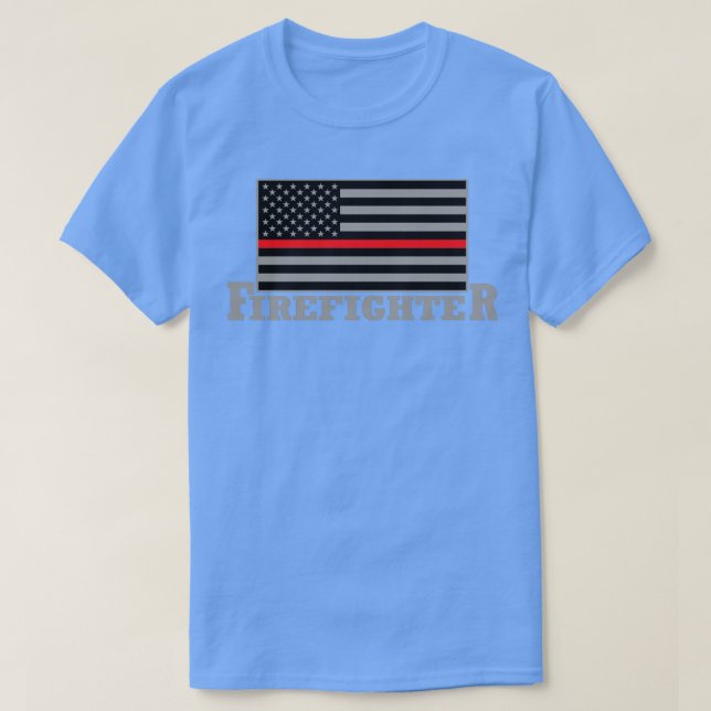 American Fire Fighter Firefighter US Flagga Firema T Shirt (Design framsida)