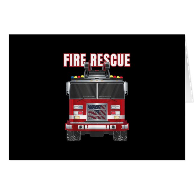 American Fire Rädding Firefighter Department Lastb Hälsningskort (Framsidan Horizontal)