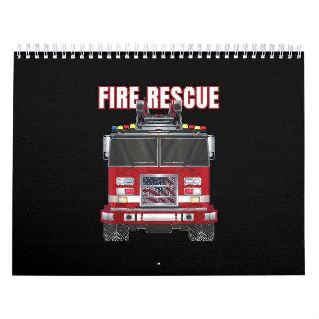American Fire Rädding Firefighter Department Lastb Kalender (Omslag)