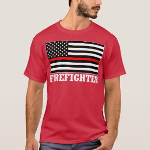American Firefighter Fire Fighter FiremanUS Flagga T Shirt