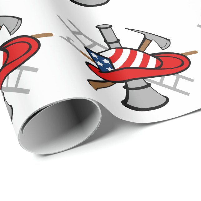American Firefighter Presentpapper (Rullad Hörn)