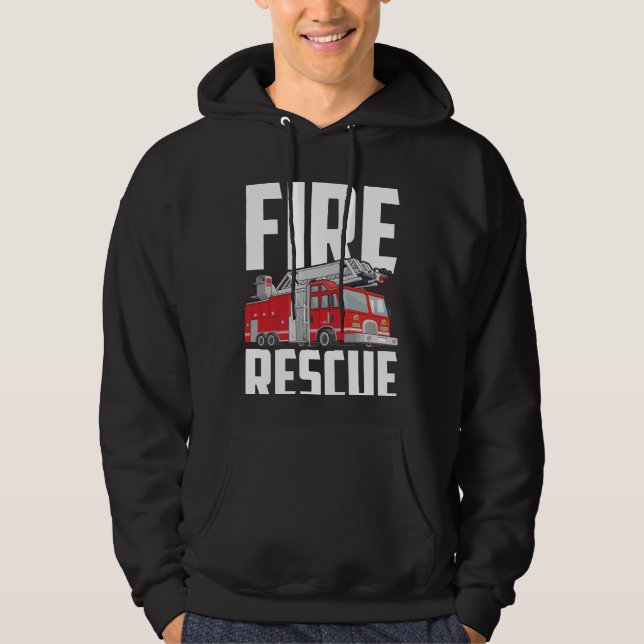 American Firefighter Son Nephew Fire Lastbil Hoodie (Framsida)