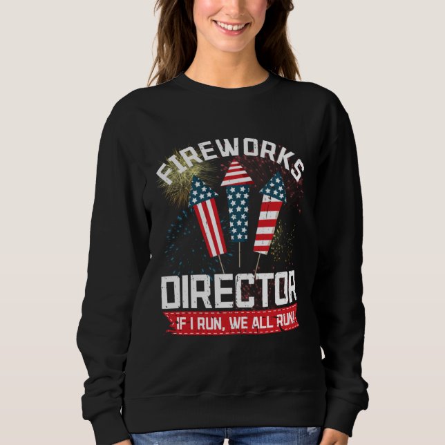 American Fireworks Director 4th of July Pyrotechni T Shirt (Framsida)