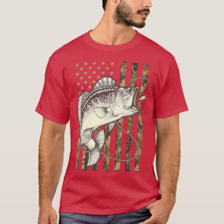 American Fishing Desert Camouflage Flagga Reel Fis T Shirt