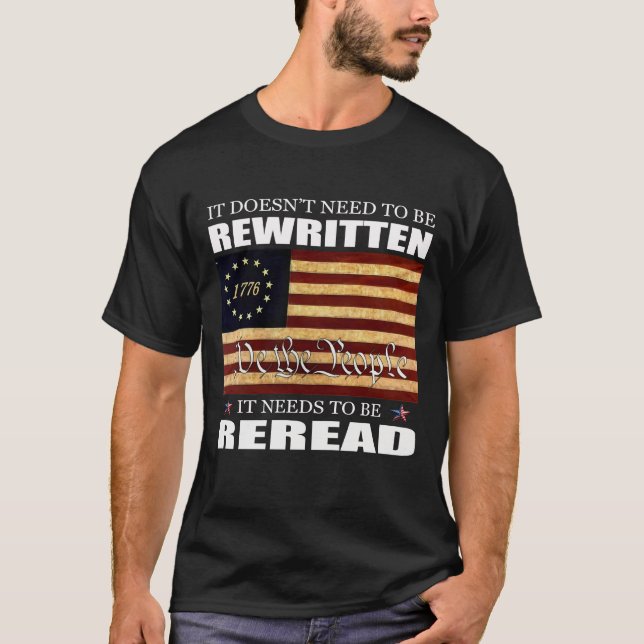 American Flag 1776 We The People Bill of Rights T Shirt (Framsida)