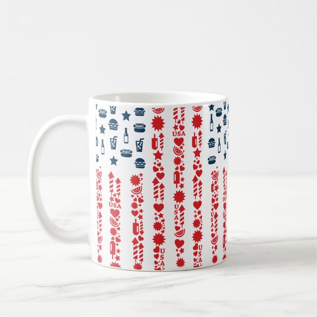 american flag 4th july picnic kaffemugg (Vänster)