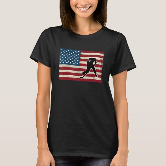 American flag 4th of July USA Patriotic Field Ice  T Shirt (Framsida)